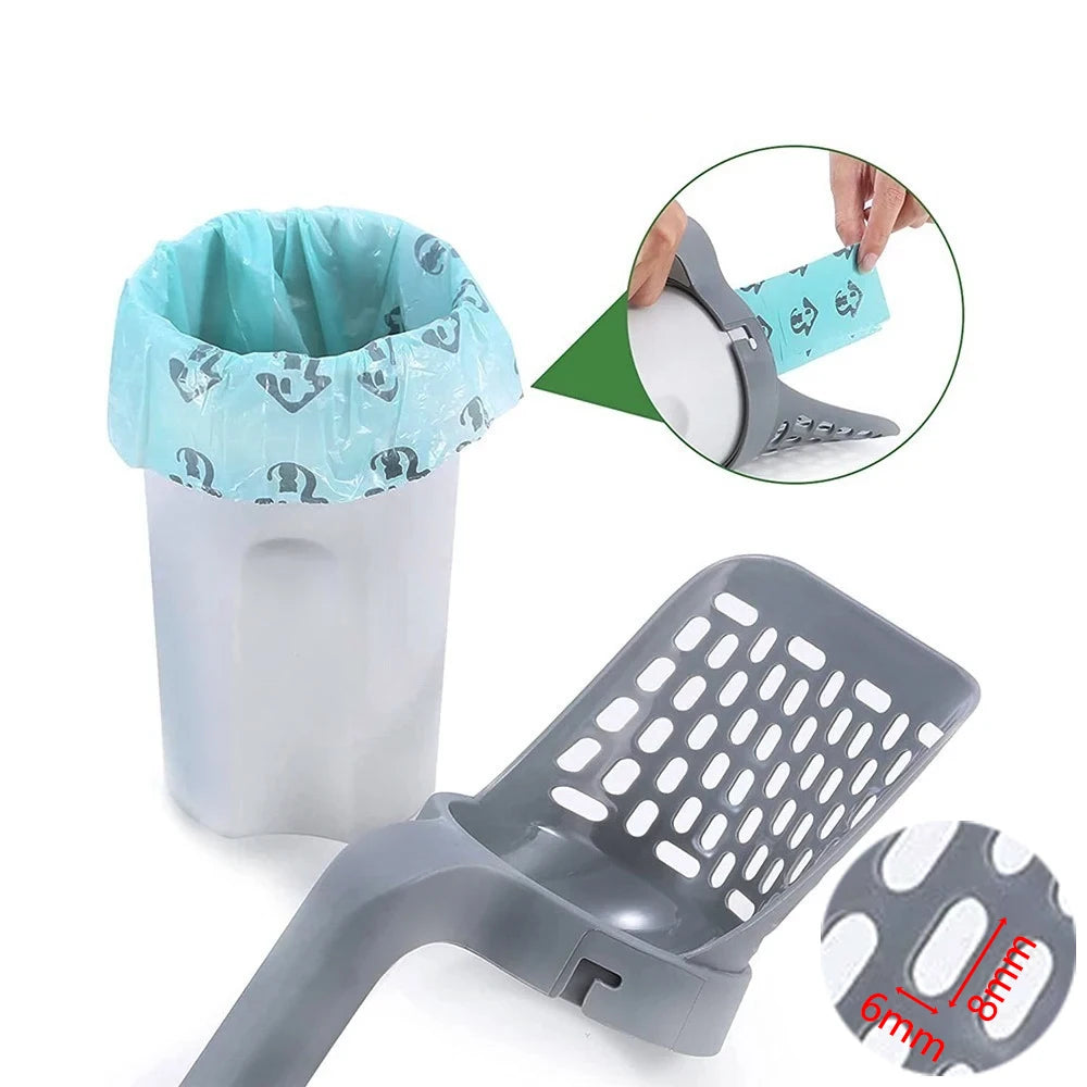 Cat Litter Scoop with Built-In Trash Can